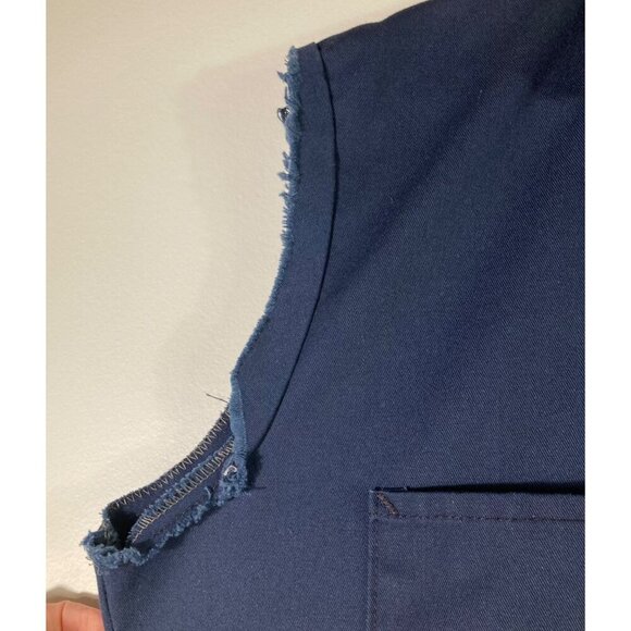 Mens Vintage Red Kap Cut Off Sleeve Coveralls Navy 42-LN Made‎ in USA - Picture 5 of 10